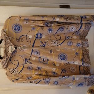 NWOT Women's 100% Cotton Nautical Print Hooded Jacket, PL by Breckenridge Petite